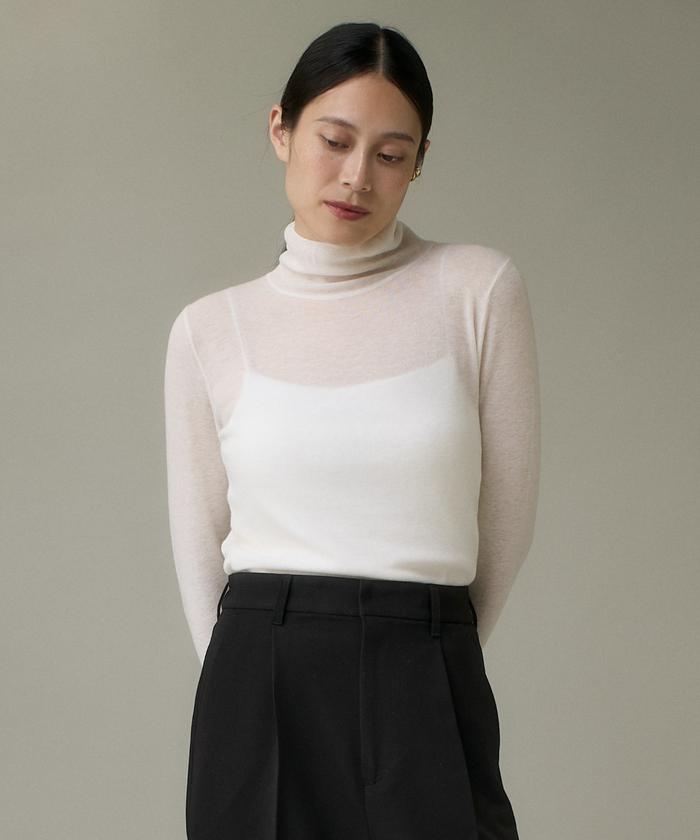 イッツインターナショナル I.T.'S. international ハイネックニットプルオーバー《Melty air wool》 （グレー1） グレー1