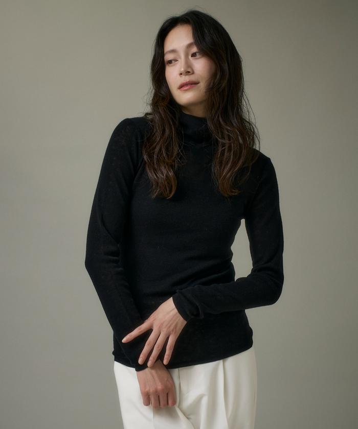 イッツインターナショナル I.T.'S. international ハイネックニットプルオーバー《Melty air wool》 （ブラック） ブラック