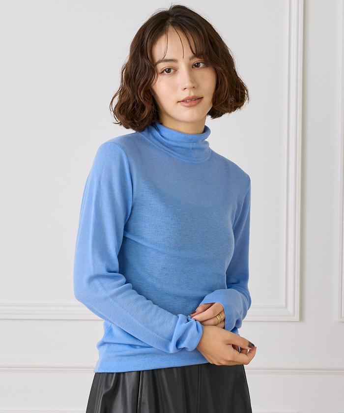 イッツインターナショナル I.T.'S. international ハイネックニットプルオーバー《Melty air wool》 （ブルー1） ブルー1