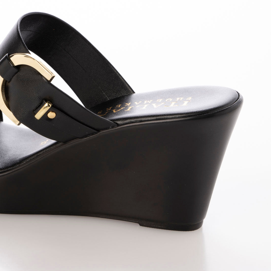 イタリアンシューメーカーズ ITALIAN SHOEMAKERS 厚底ダブルストラップウェッジサンダル （ブラック） ブラック