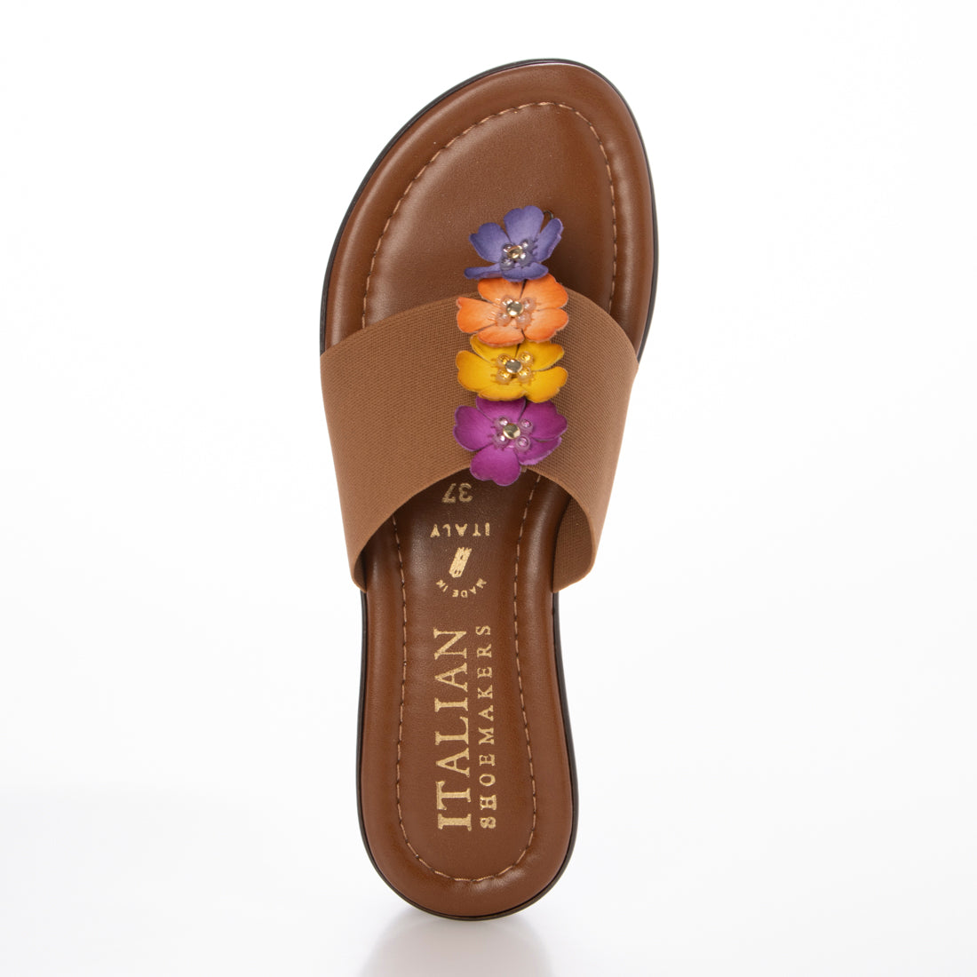 イタリアンシューメーカーズ ITALIAN SHOEMAKERS センターフラワートングサンダル （ブラウン） ブラウン