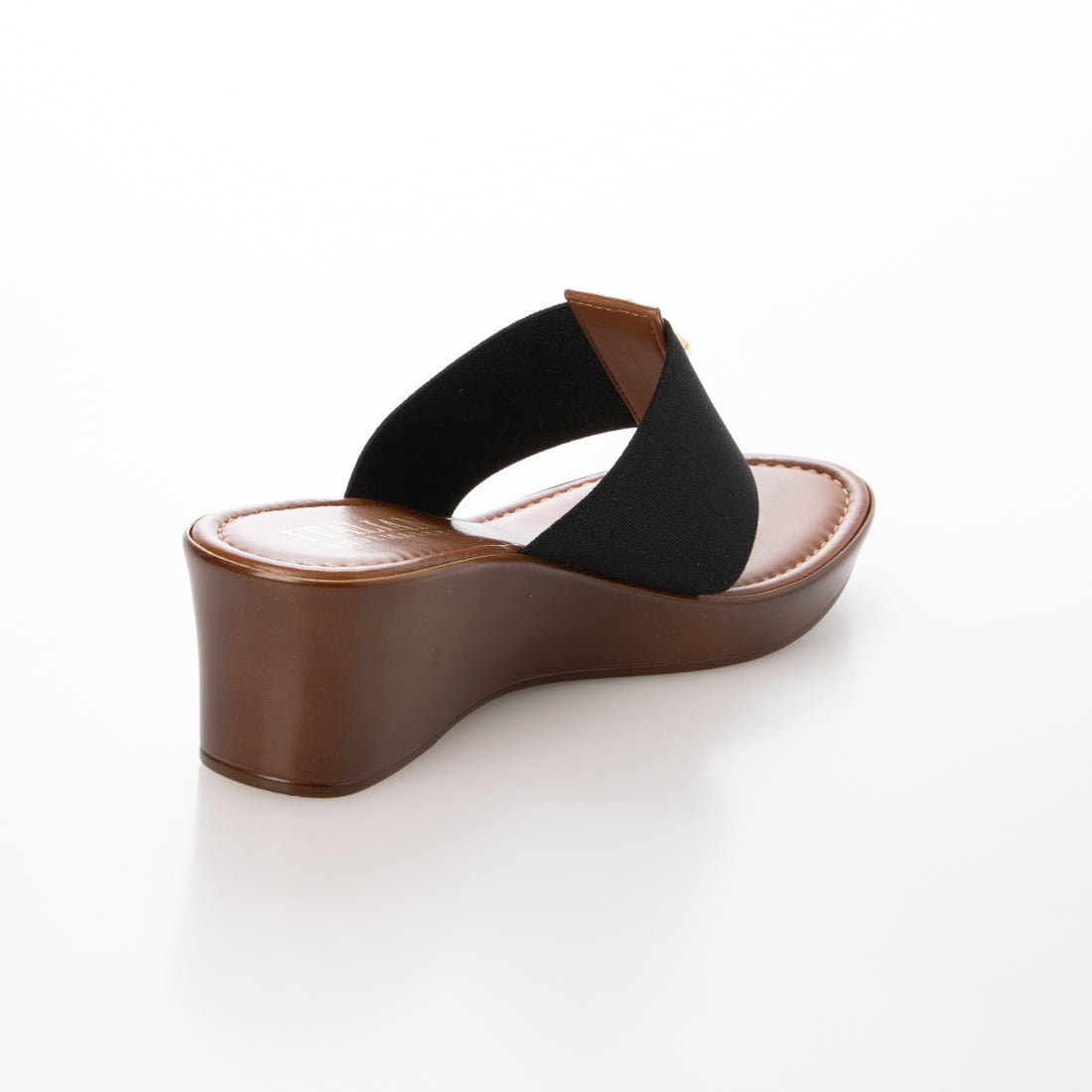 イタリアンシューメーカーズ ITALIAN SHOEMAKERS メタルモチーフウェッジヒールサンダル （ブラック） ブラック