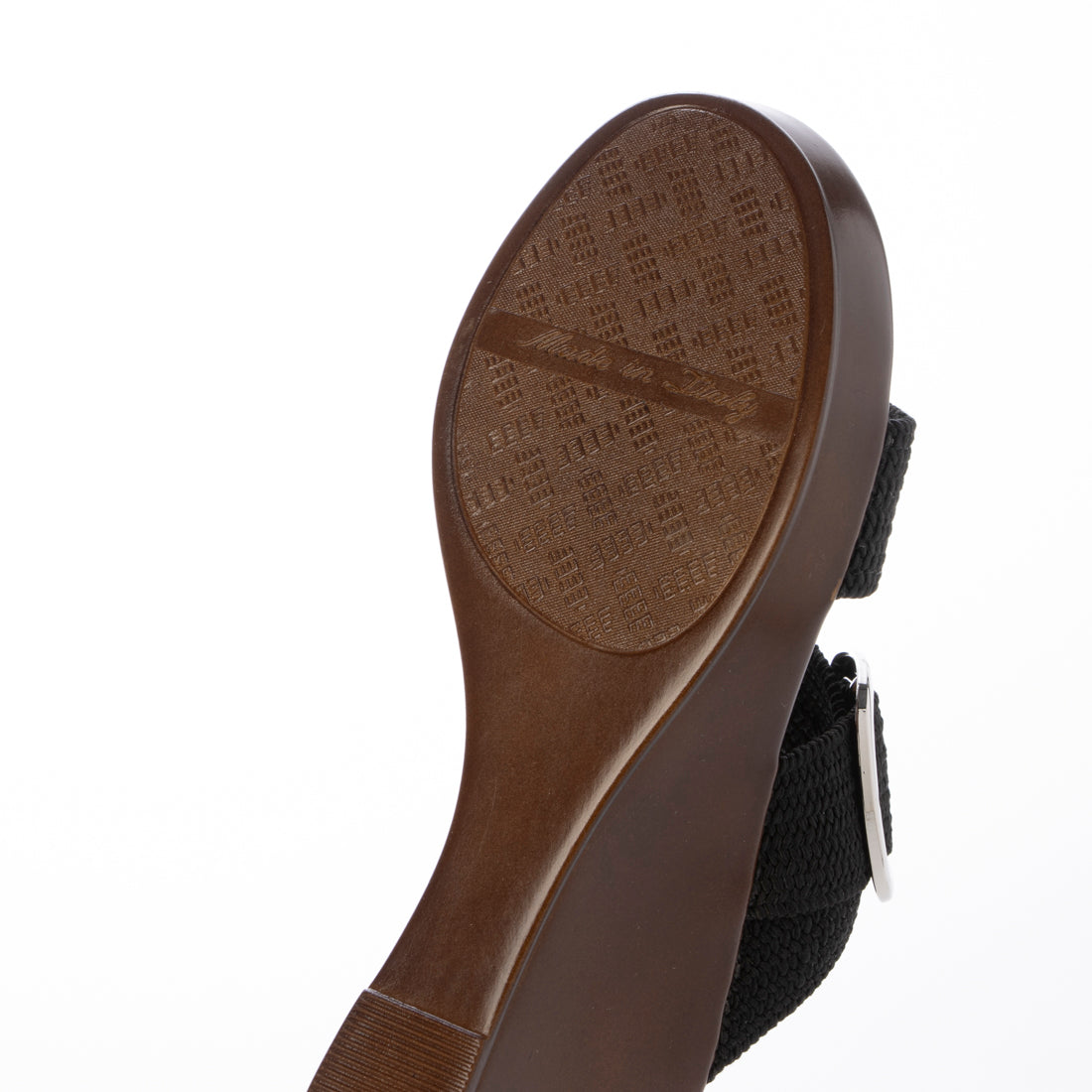 イタリアンシューメーカーズ ITALIAN SHOEMAKERS ビッグバックルウェッジミュールサンダル （ブラック） ブラック