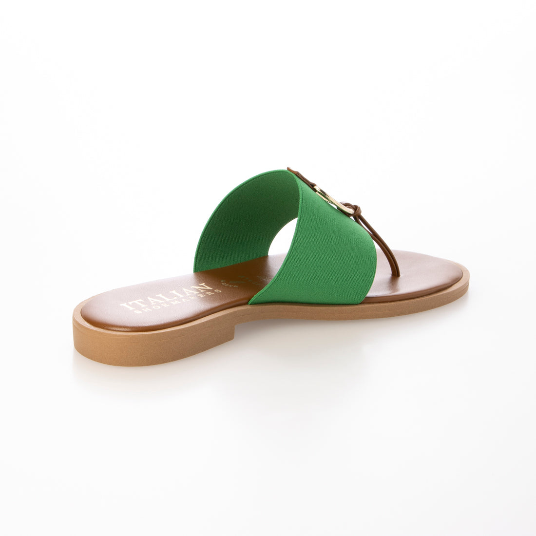 イタリアンシューメーカーズ ITALIAN SHOEMAKERS メタルモチーフトングサンダル （グリーン雑材） グリーン雑材