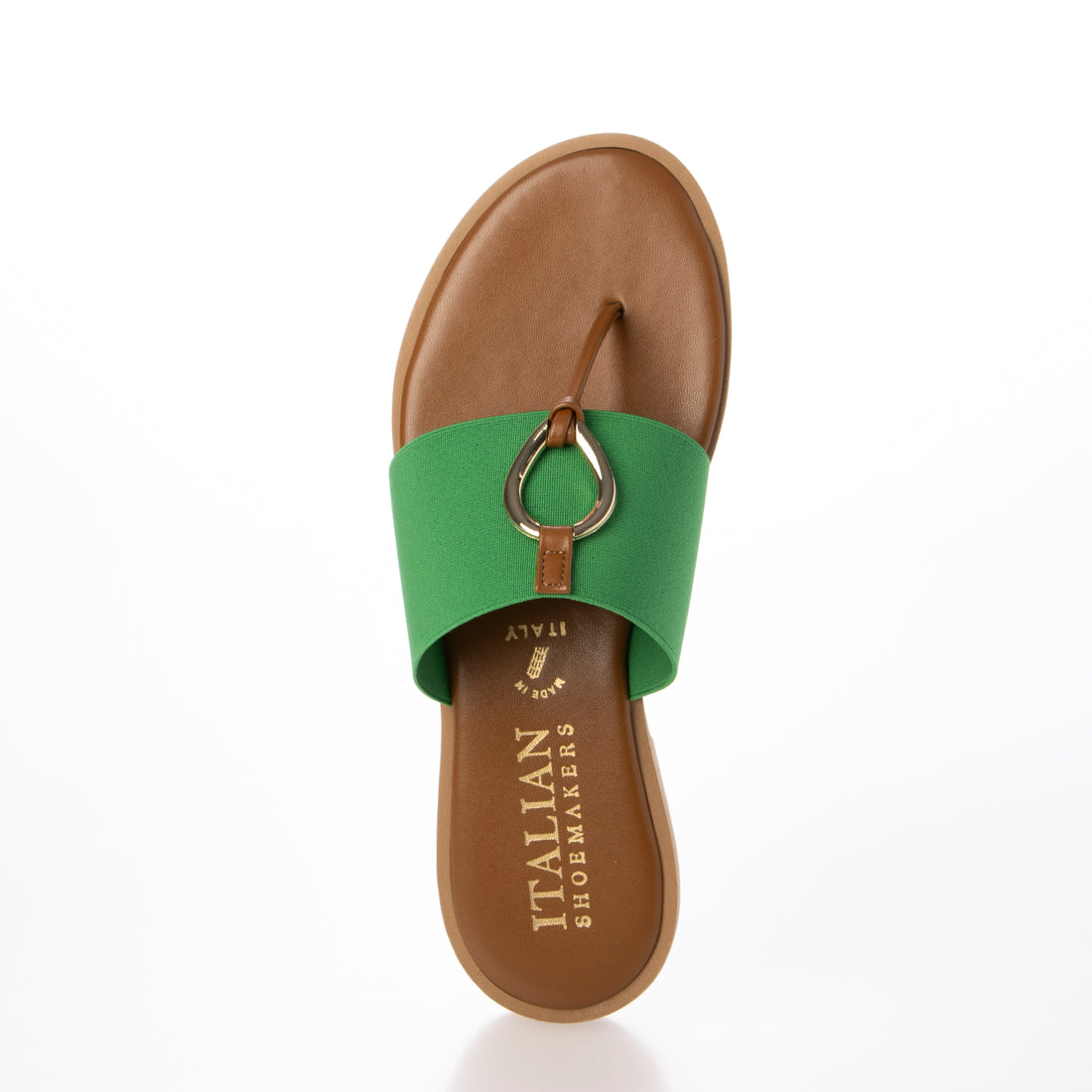 イタリアンシューメーカーズ ITALIAN SHOEMAKERS メタルモチーフトングサンダル （グリーン雑材） グリーン雑材