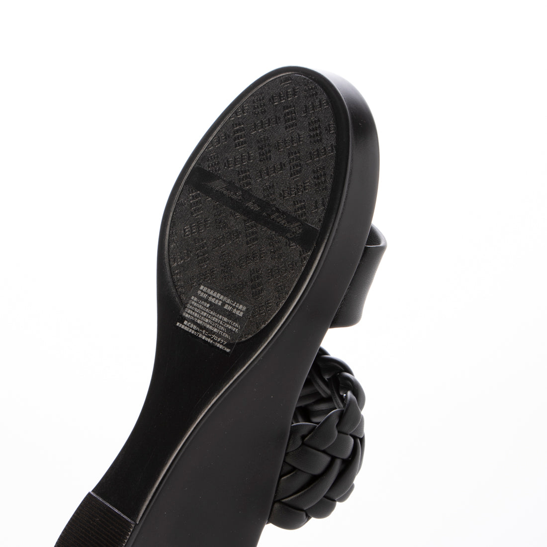 イタリアンシューメーカーズ ITALIAN SHOEMAKERS イントレチャートウェッジヒールサンダル （ブラック） ブラック
