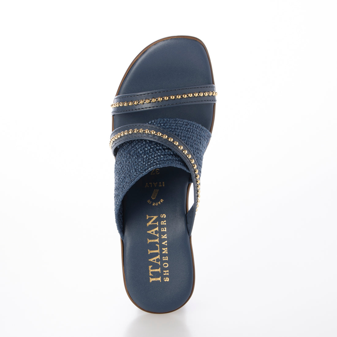 イタリアンシューメーカーズ ITALIAN SHOEMAKERS ボールチェーンストラップミュールサンダル （ネイビー） ネイビー