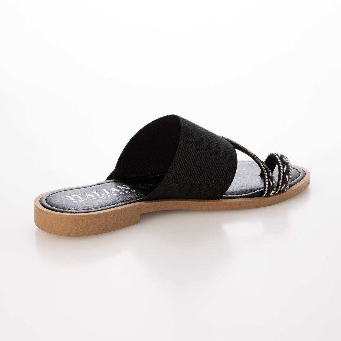 イタリアンシューメーカーズ ITALIAN SHOEMAKERS ラインストーントングサンダル （ブラック） ブラック