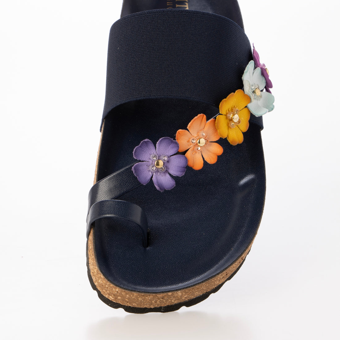 イタリアンシューメーカーズ ITALIAN SHOEMAKERS フラワーストラップフットベッドサンダル （ネイビー） ネイビー
