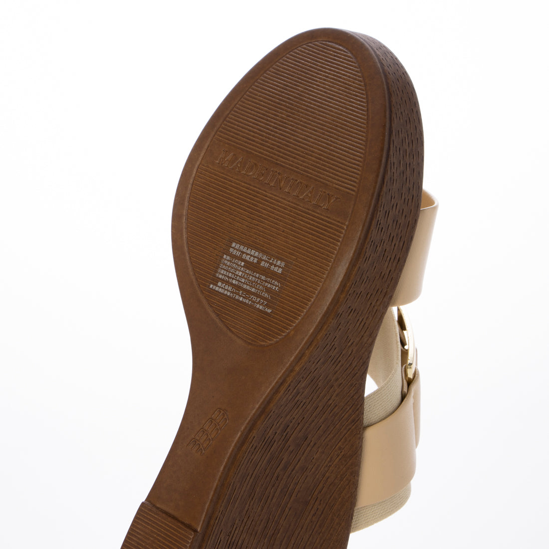 イタリアンシューメーカーズ ITALIAN SHOEMAKERS スクエアメタルウェッジヒールミュール （ベージュ） ベージュ