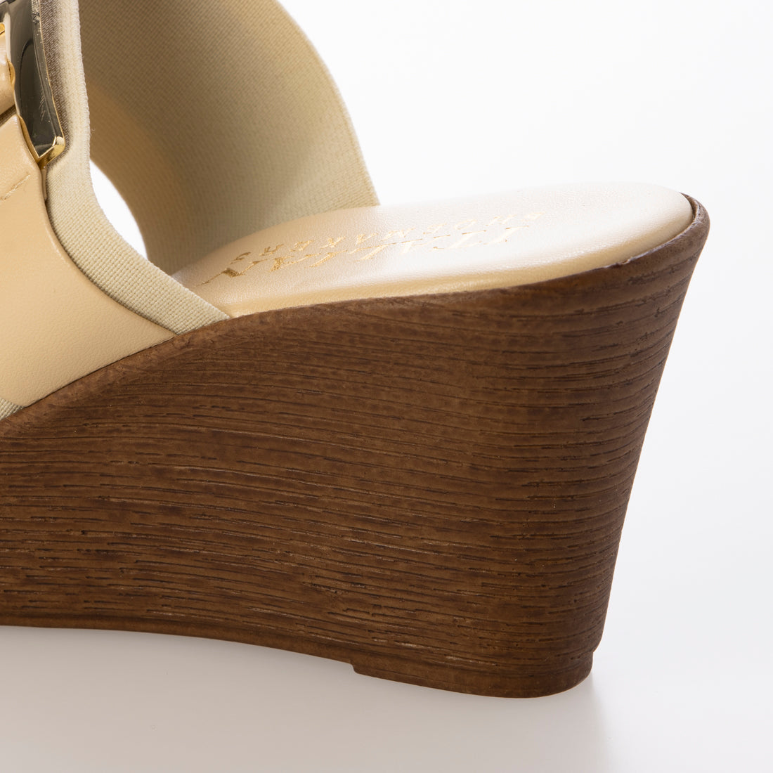 イタリアンシューメーカーズ ITALIAN SHOEMAKERS スクエアメタルウェッジヒールミュール （ベージュ） ベージュ