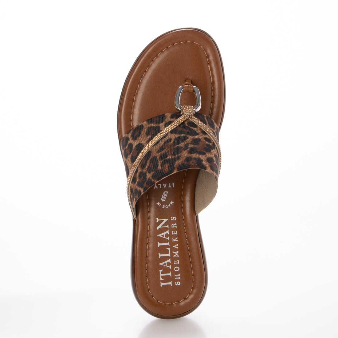 イタリアンシューメーカーズ ITALIAN SHOEMAKERS ラインストーンストラップトングサンダル （ブラウンコンビ） ブラウンコンビ