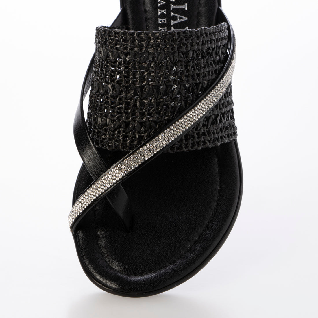 イタリアンシューメーカーズ ITALIAN SHOEMAKERS ビジュークロスストラップトングサンダル （ブラックコンビ） ブラックコンビ