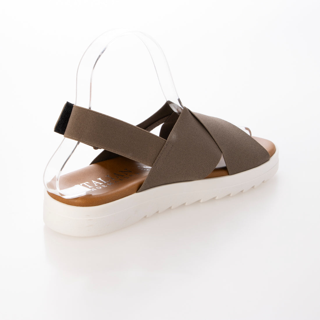 イタリアンシューメーカーズ ITALIAN SHOEMAKERS 厚底エラスティッククロスサンダル （カーキ雑材） カーキ雑材