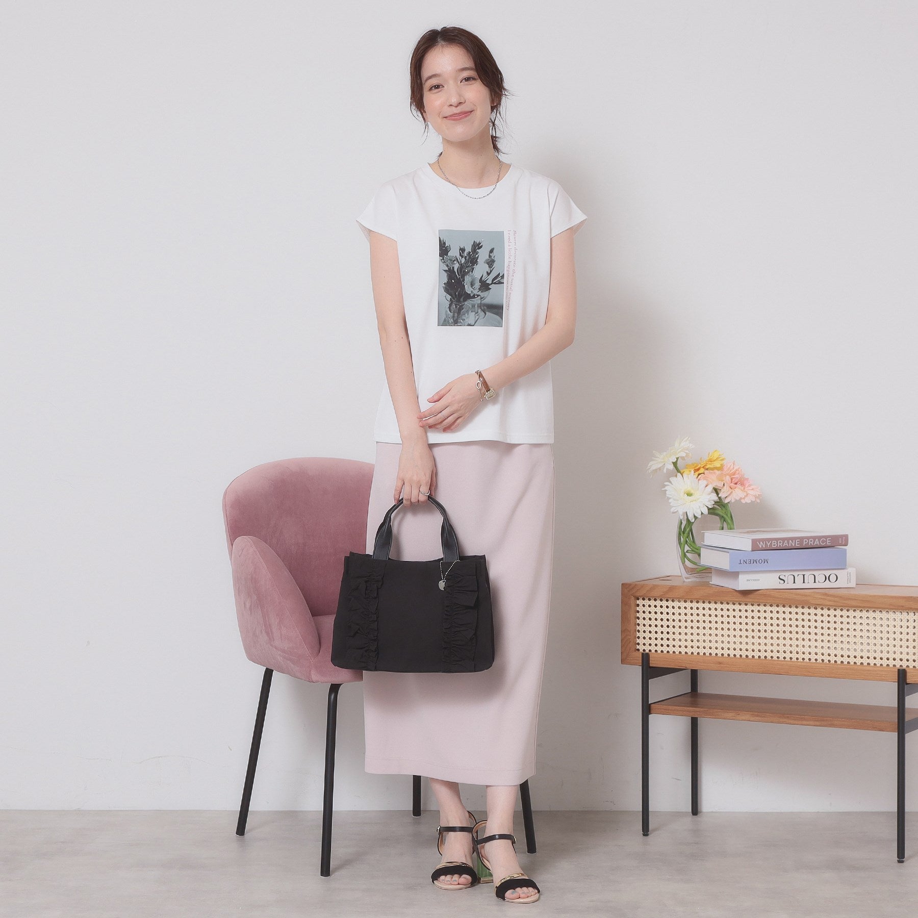 イッツデモ ITS'DEMO フォトフレンチTシャツ （ブルー(091)） ブルー(091)