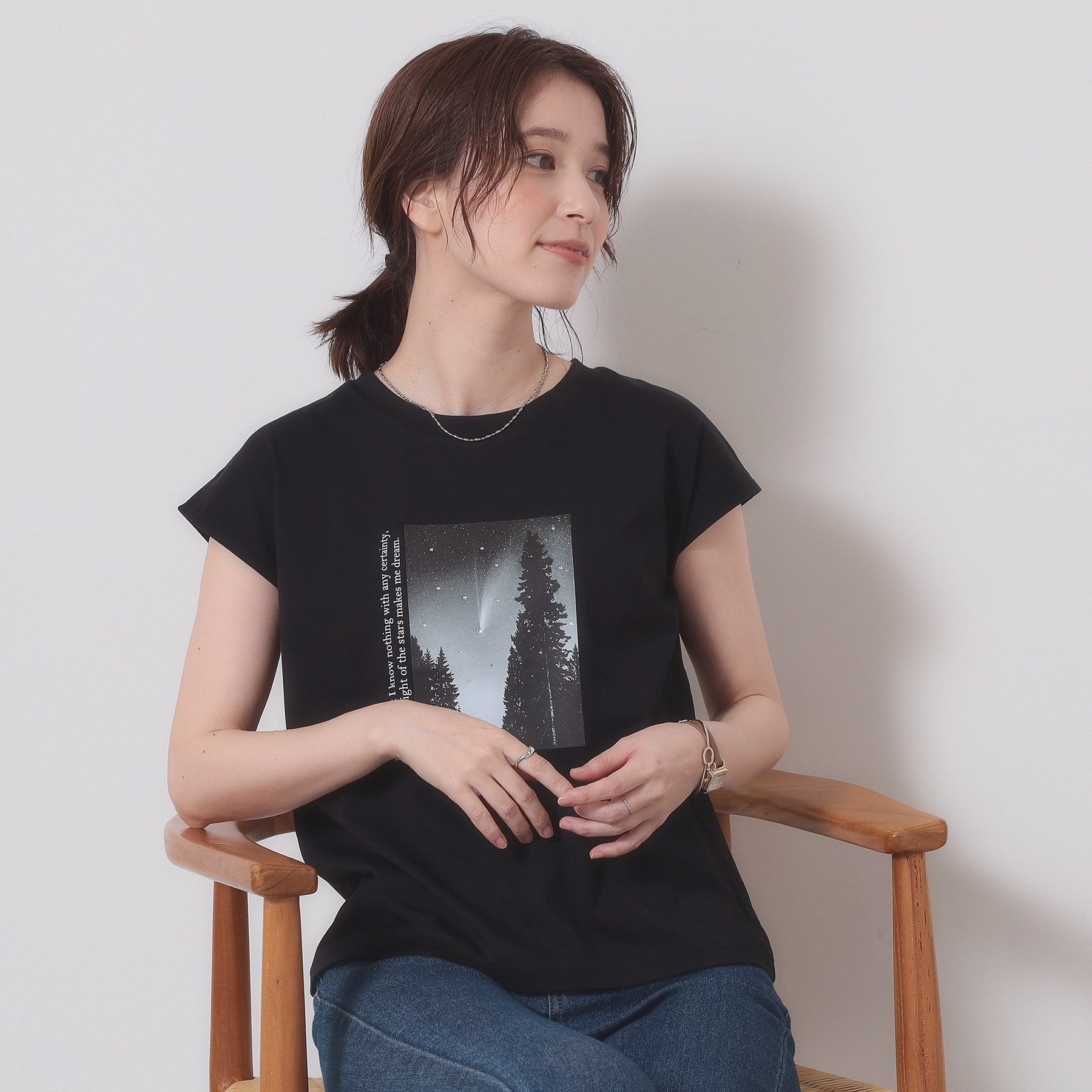 イッツデモ ITS'DEMO フォトフレンチTシャツ （ブルー(091)） ブルー(091)