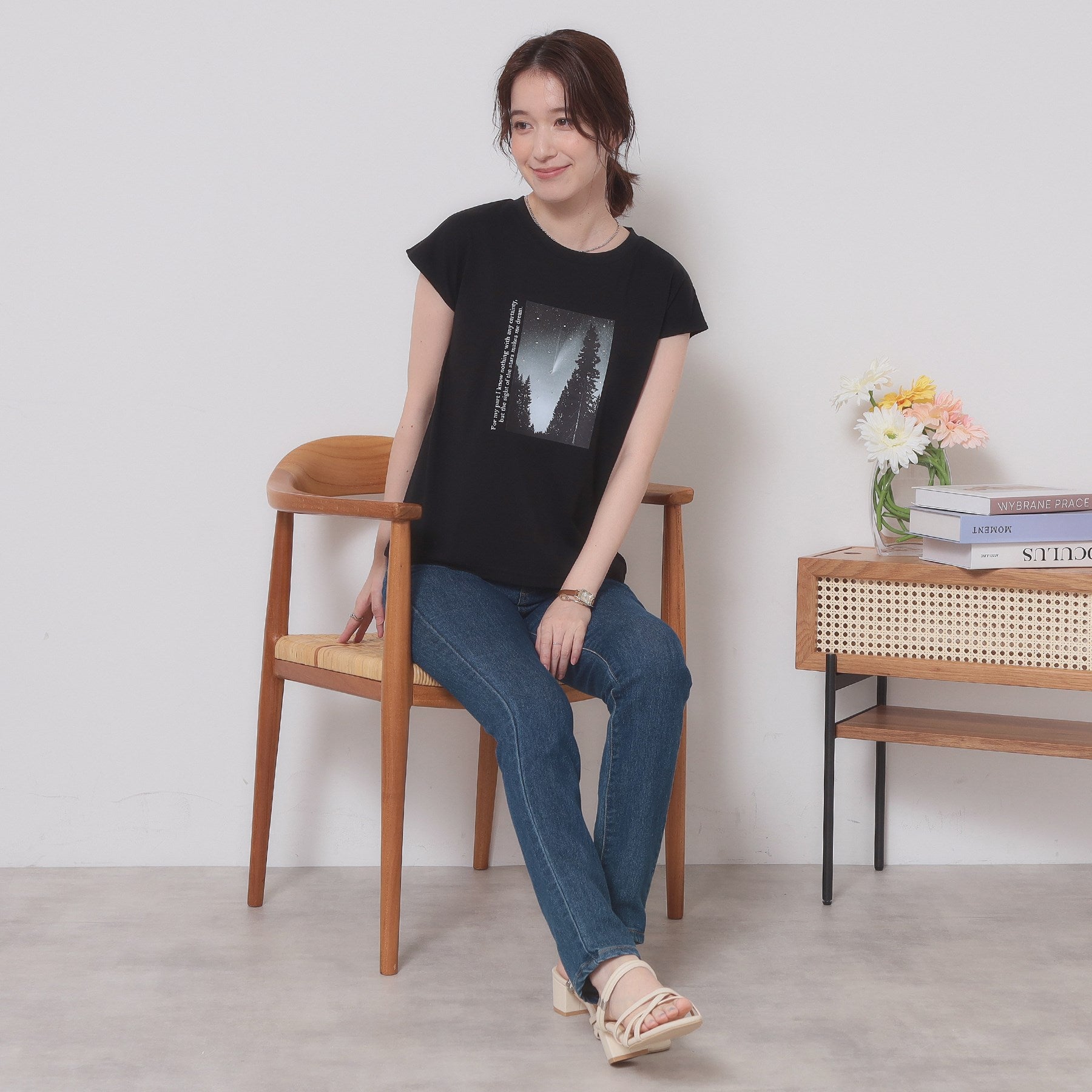 イッツデモ ITS'DEMO フォトフレンチTシャツ （ブルー(091)） ブルー(091)