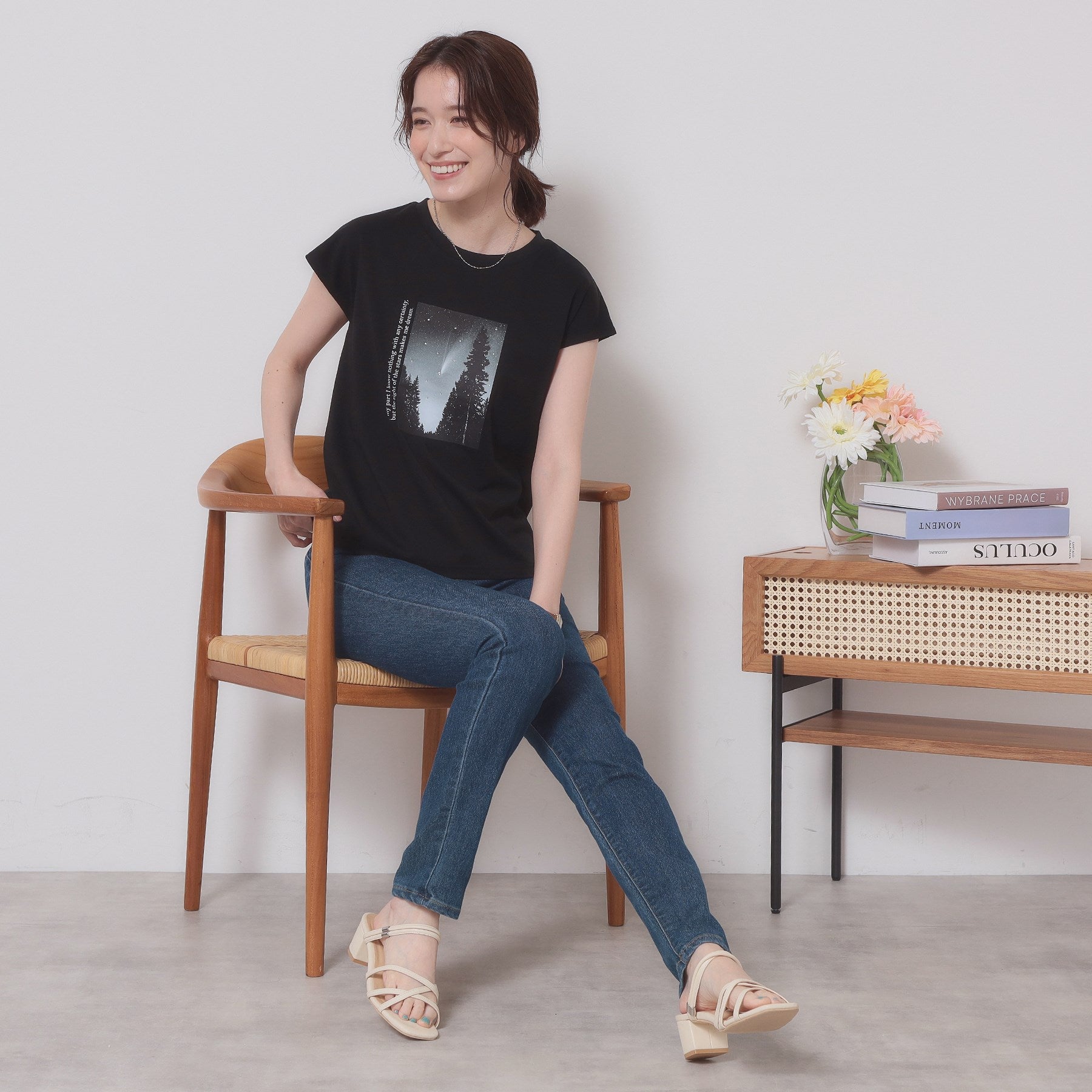 イッツデモ ITS'DEMO フォトフレンチTシャツ （ブルー(091)） ブルー(091)