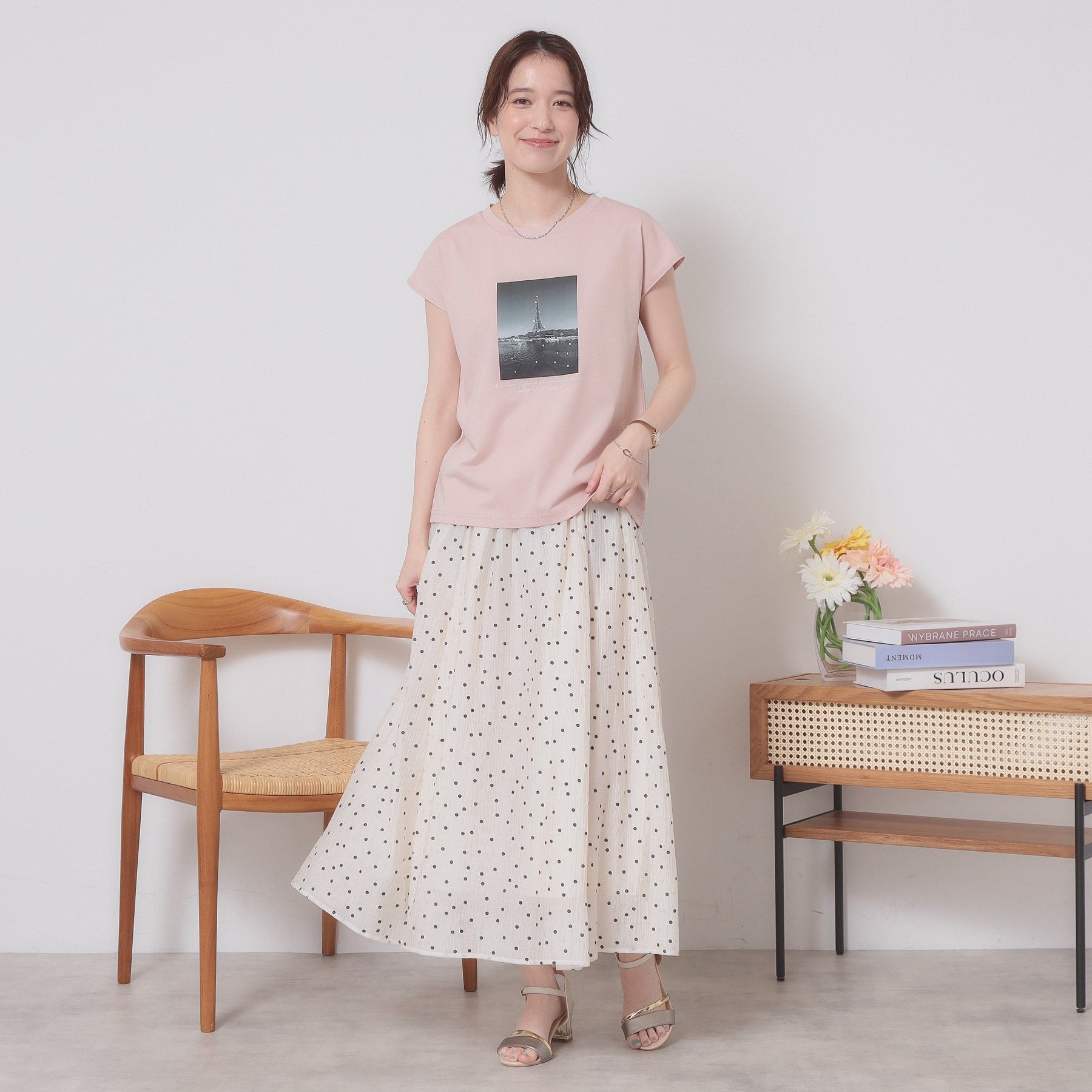 イッツデモ ITS'DEMO フォトフレンチTシャツ （ブルー(091)） ブルー(091)
