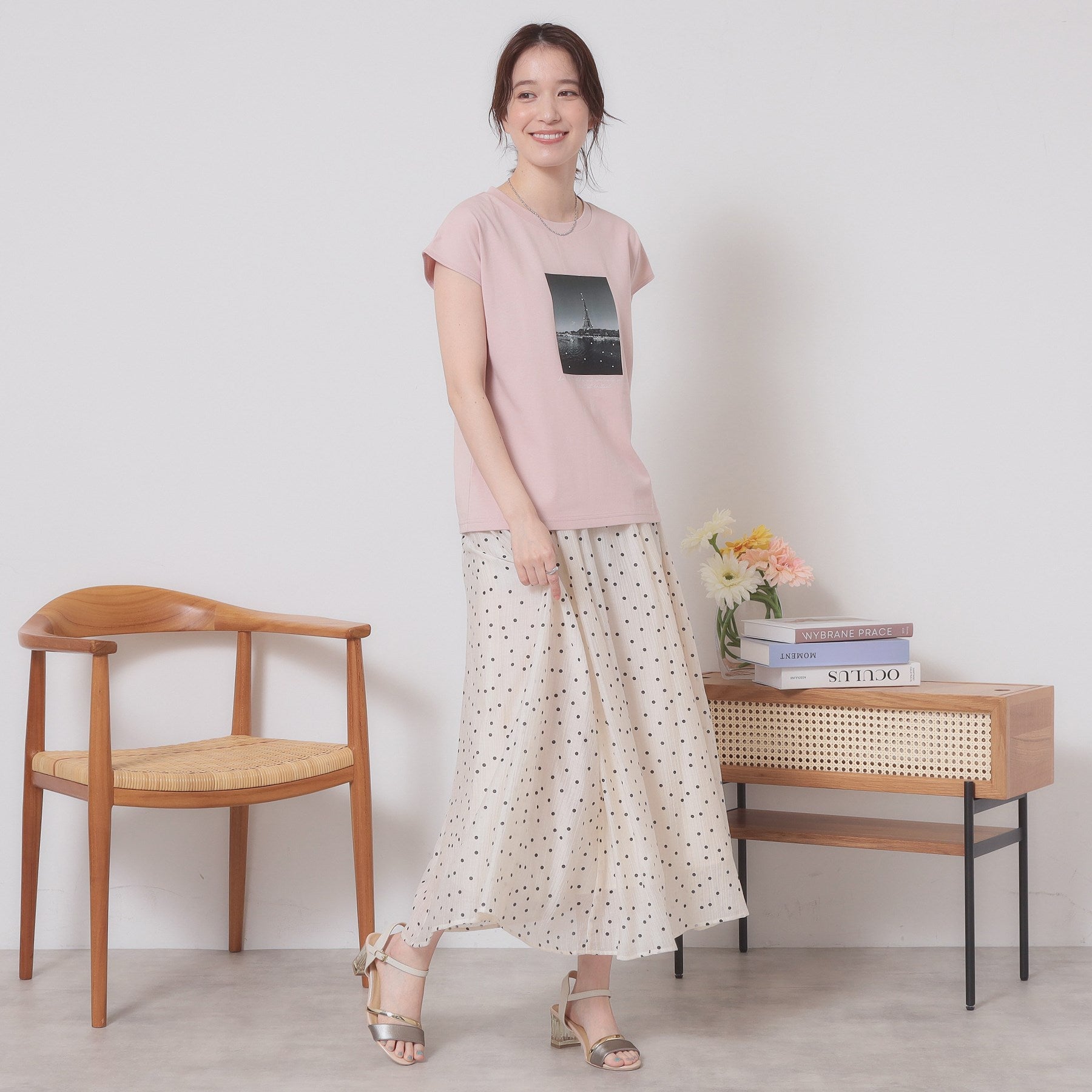 イッツデモ ITS'DEMO フォトフレンチTシャツ （ブルー(091)） ブルー(091)