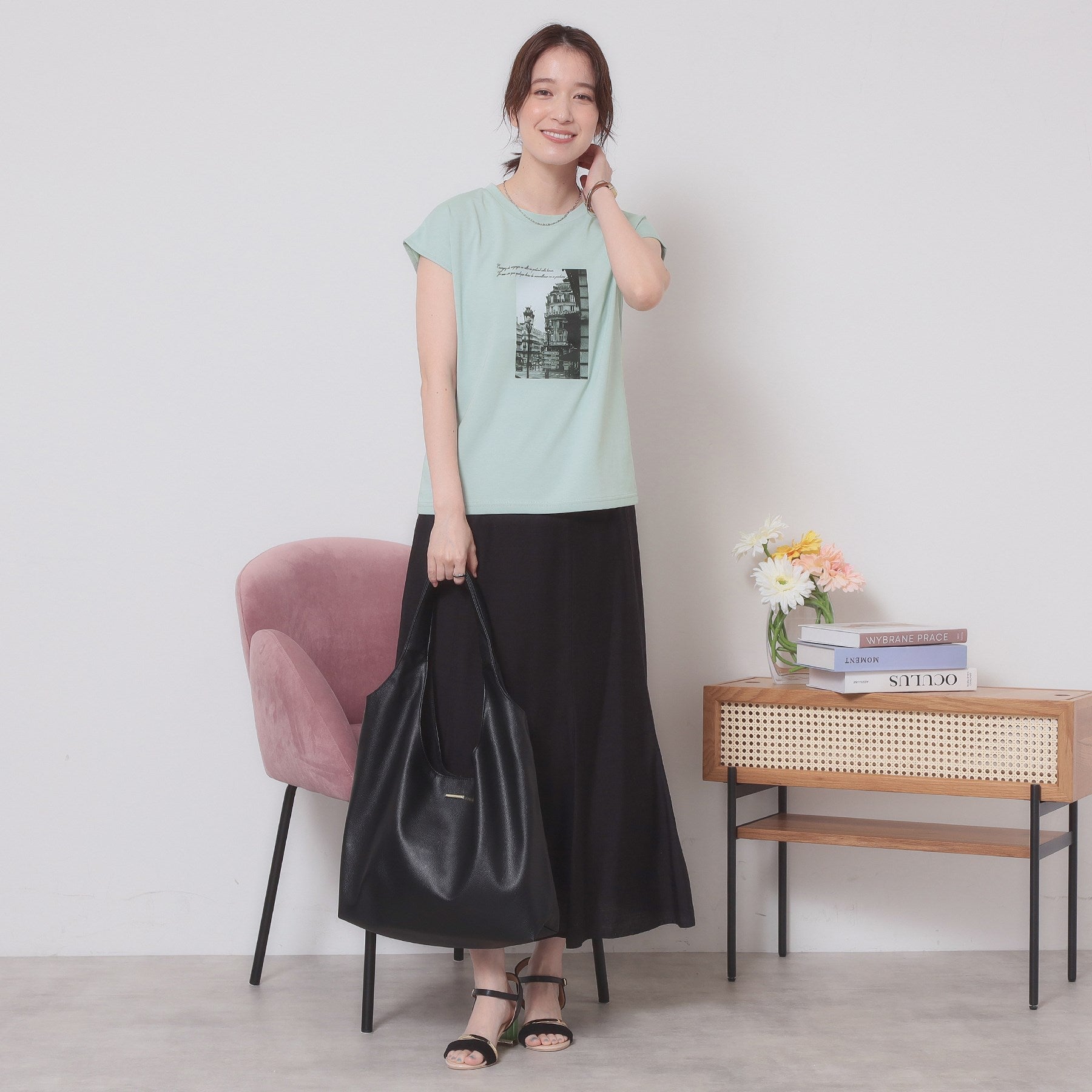 イッツデモ ITS'DEMO フォトフレンチTシャツ （ブルー(091)） ブルー(091)