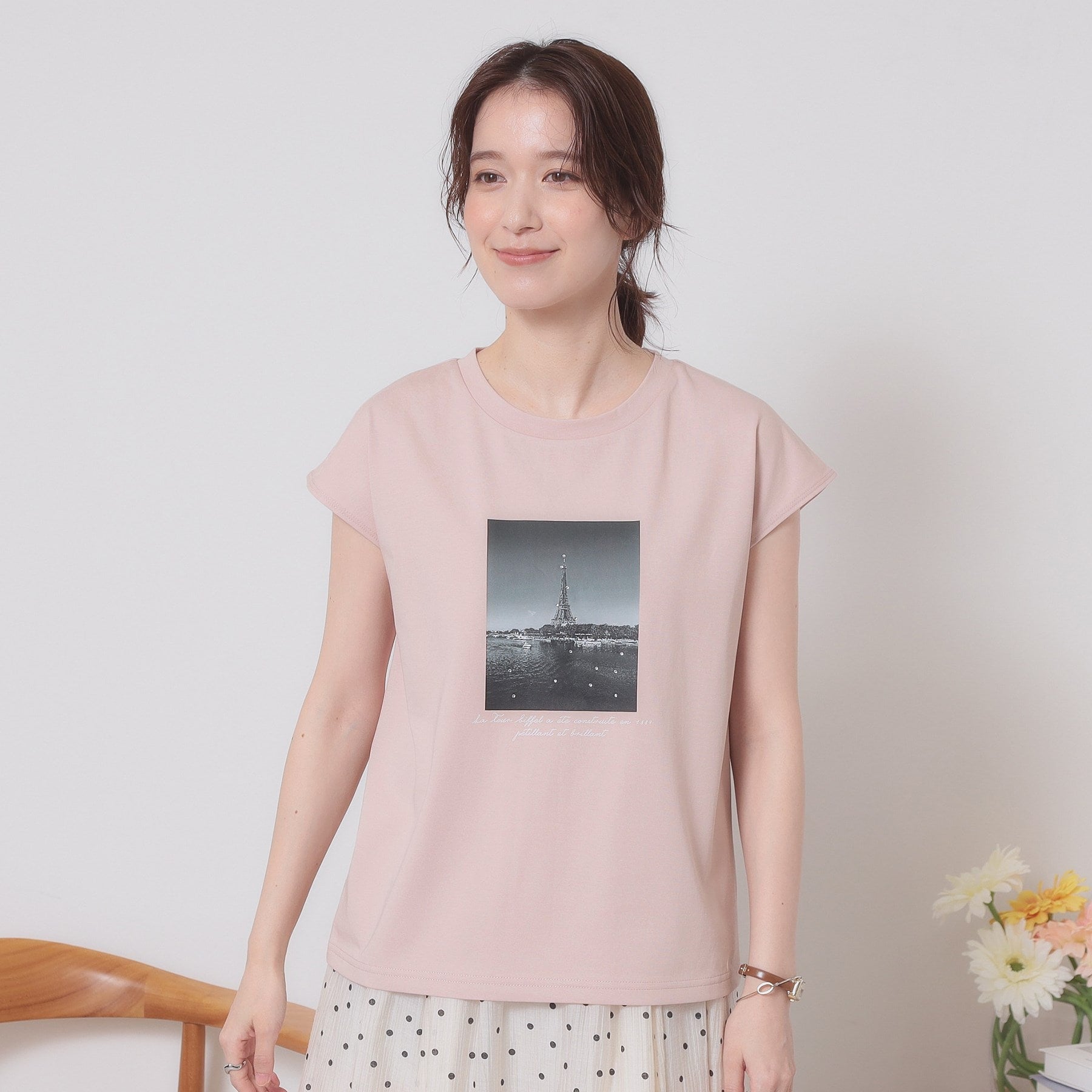 イッツデモ ITS'DEMO フォトフレンチTシャツ （ブルー(091)） ブルー(091)