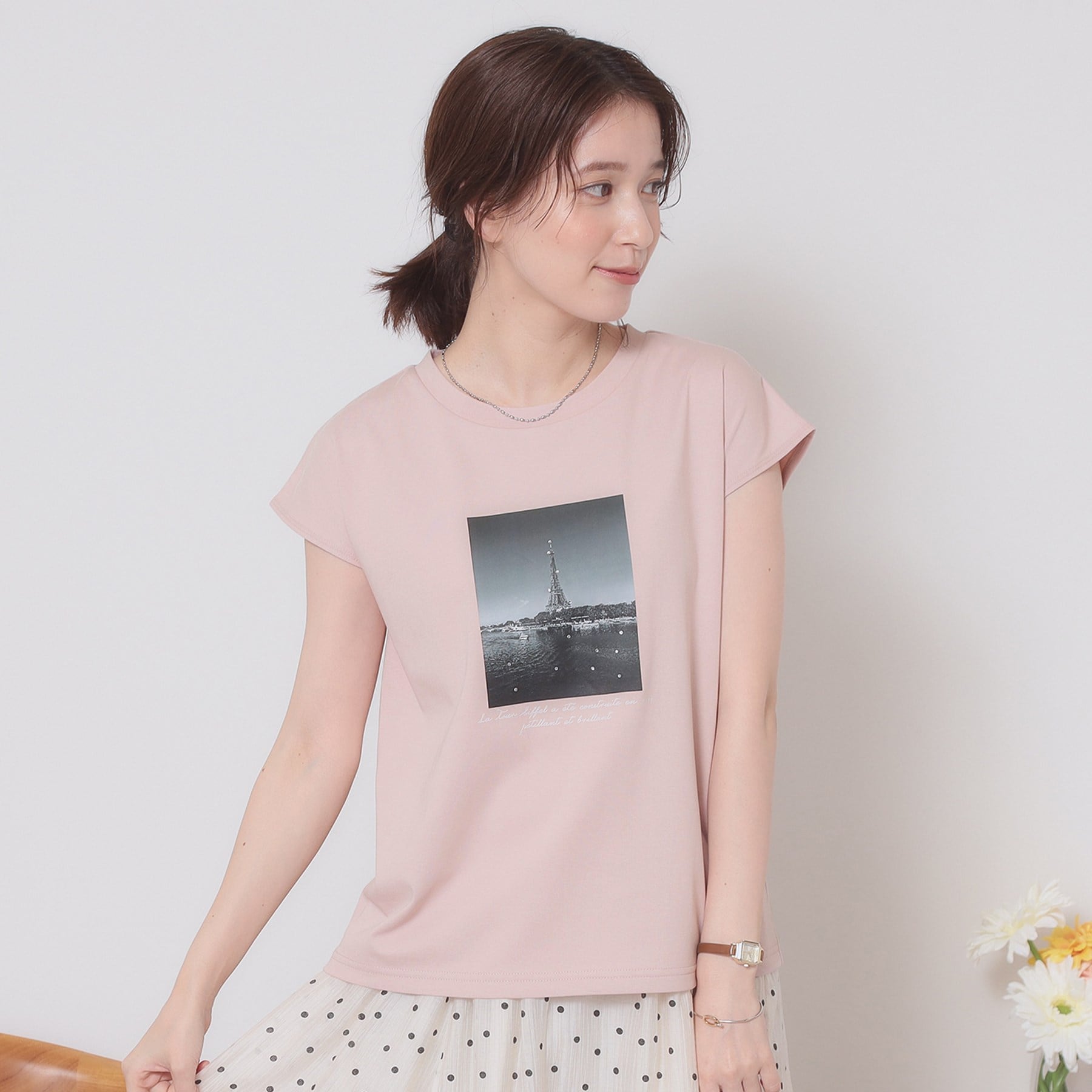 イッツデモ ITS'DEMO フォトフレンチTシャツ （ピンク(071)） ピンク(071)