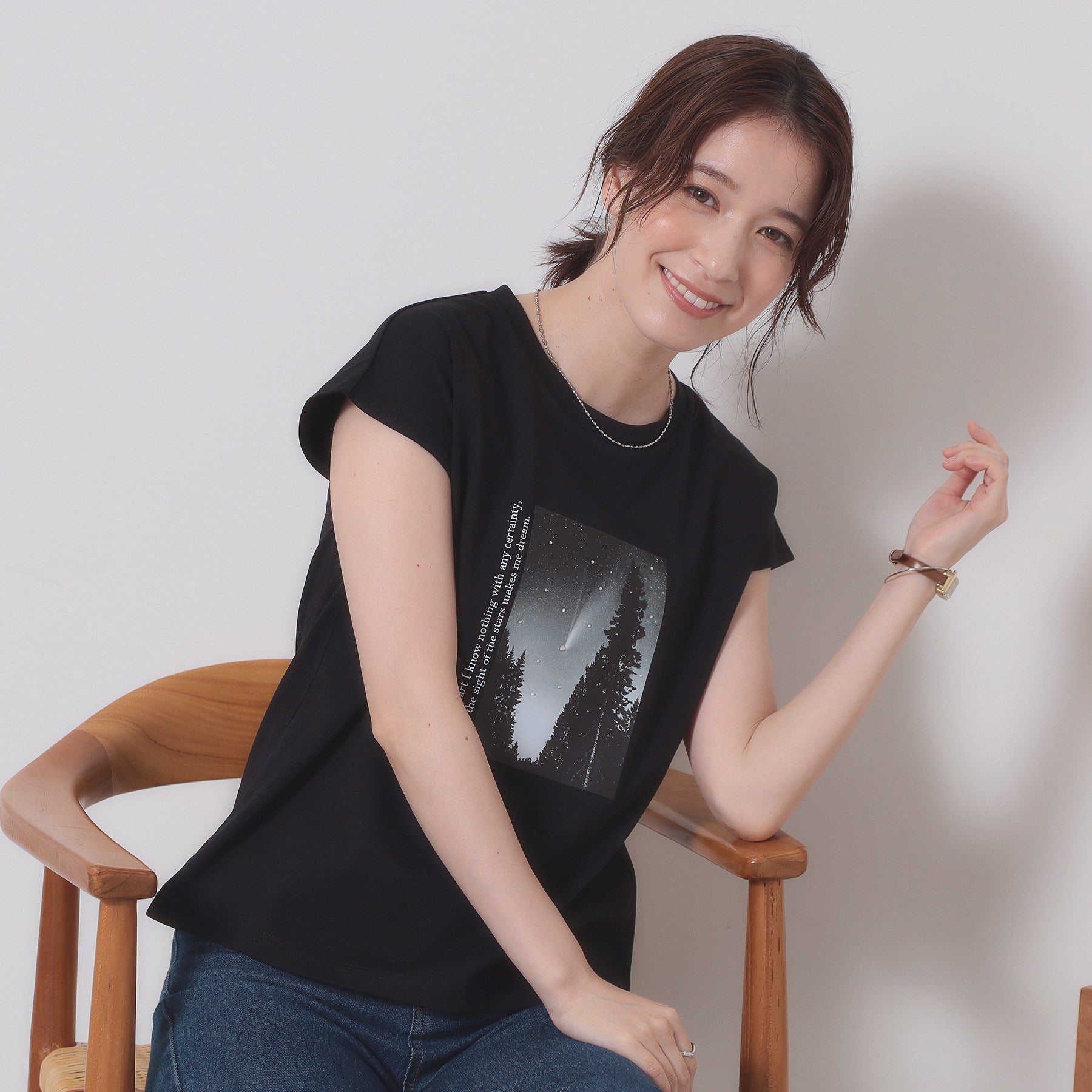 イッツデモ ITS'DEMO フォトフレンチTシャツ （ブラック(019)） ブラック(019)