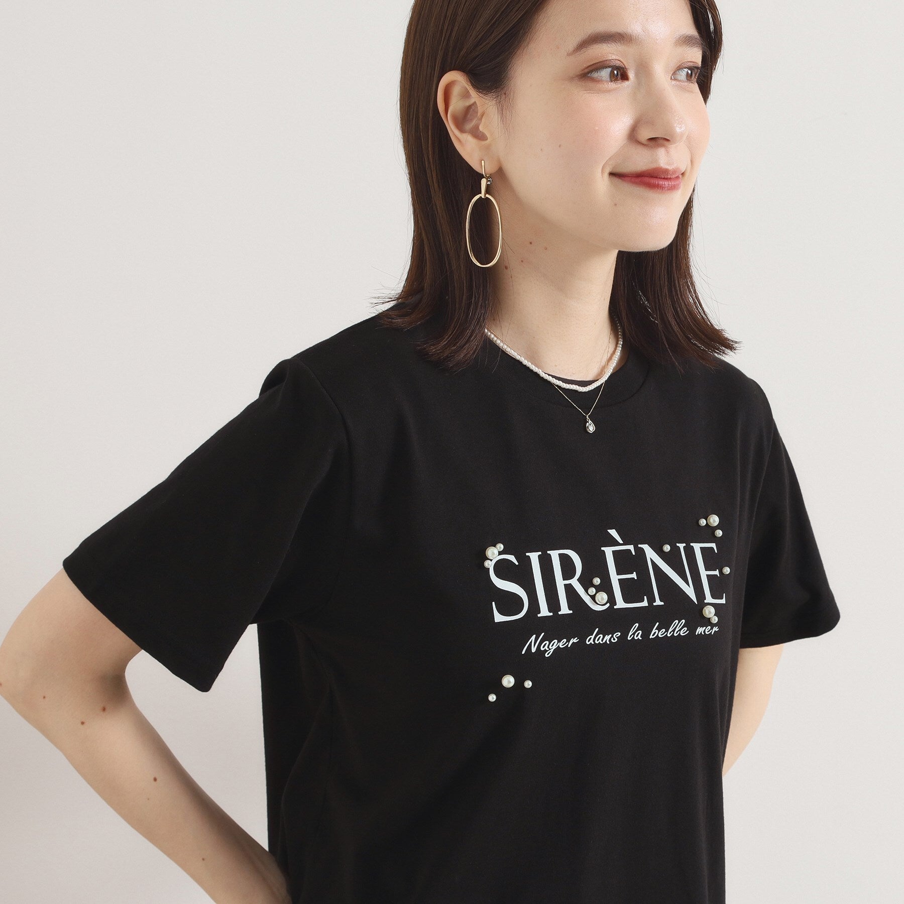 イッツデモ ITS'DEMO 【手洗い可】パール調ロゴTシャツ （ピンク(073)） ピンク(073)