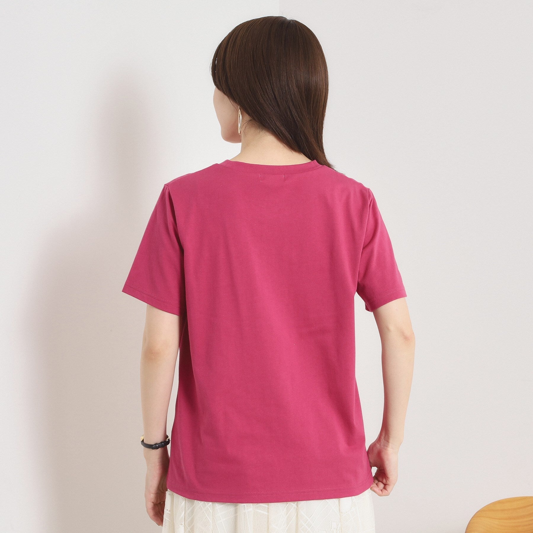 イッツデモ ITS'DEMO 【手洗い可】パール調ロゴTシャツ （ピンク(073)） ピンク(073)