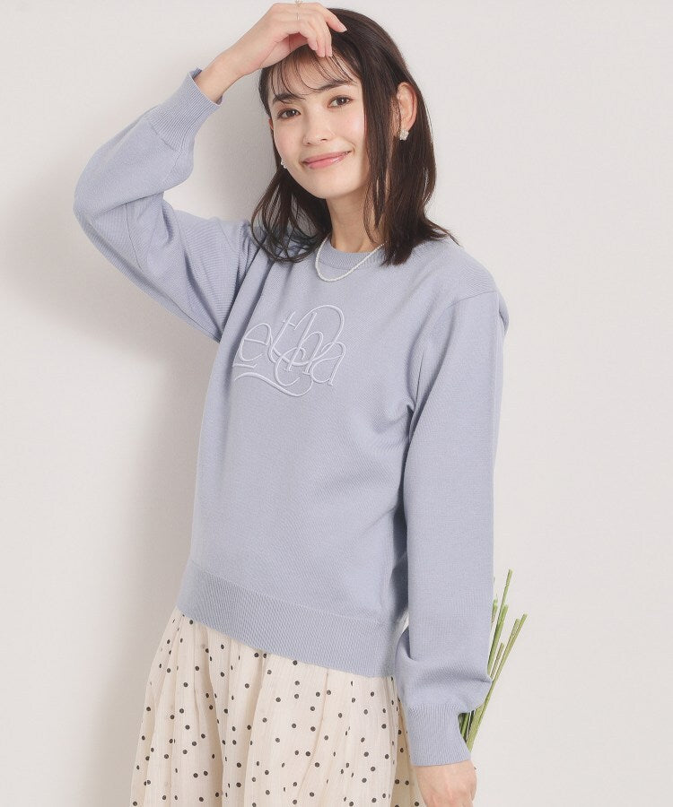 イッツデモ ITS'DEMO ロゴ刺繍ニット （サックスブルー(090)） サックスブルー(090)