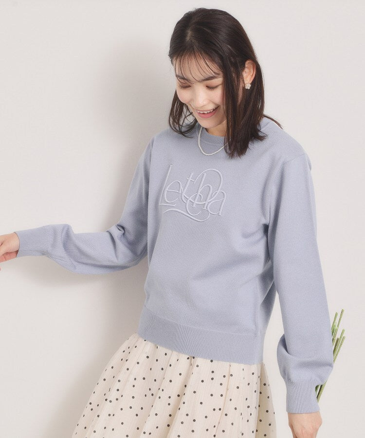 イッツデモ ITS'DEMO ロゴ刺繍ニット （サックスブルー(090)） サックスブルー(090)