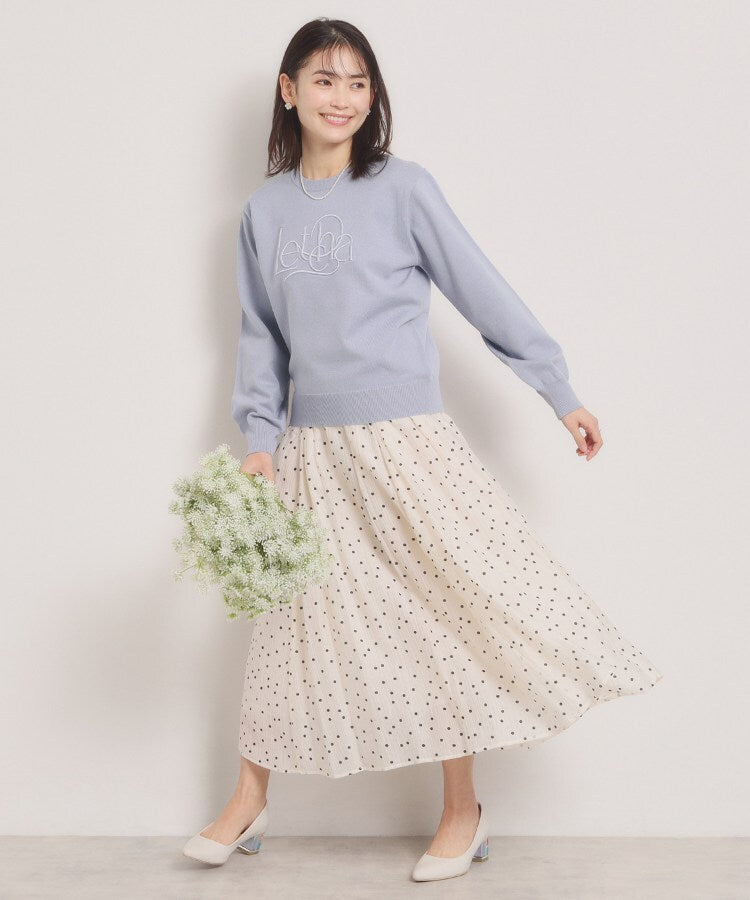 イッツデモ ITS'DEMO ロゴ刺繍ニット （サックスブルー(090)） サックスブルー(090)