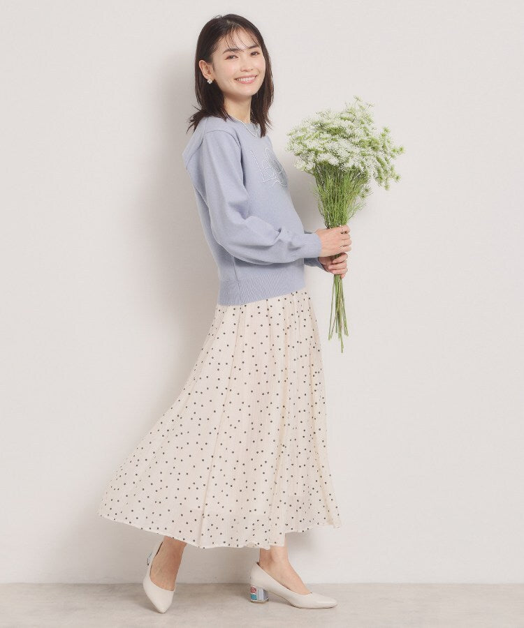 イッツデモ ITS'DEMO ロゴ刺繍ニット （サックスブルー(090)） サックスブルー(090)