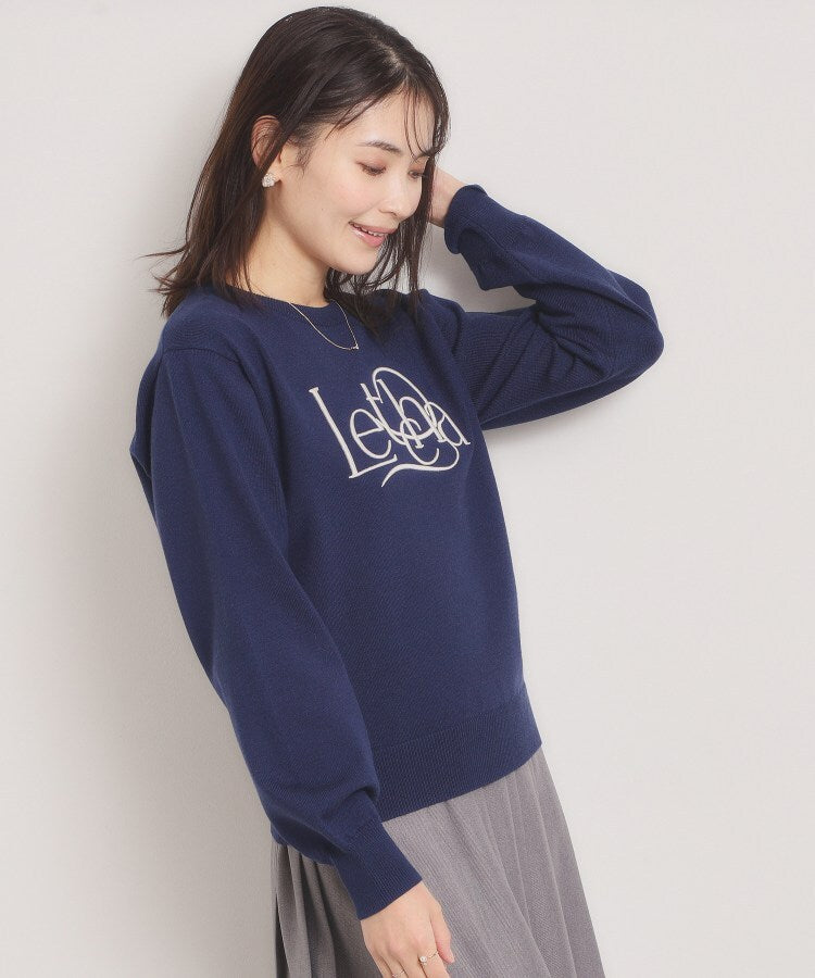イッツデモ ITS'DEMO ロゴ刺繍ニット （サックスブルー(090)） サックスブルー(090)