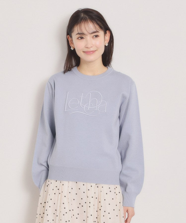 イッツデモ ITS'DEMO ロゴ刺繍ニット （サックスブルー(090)） サックスブルー(090)