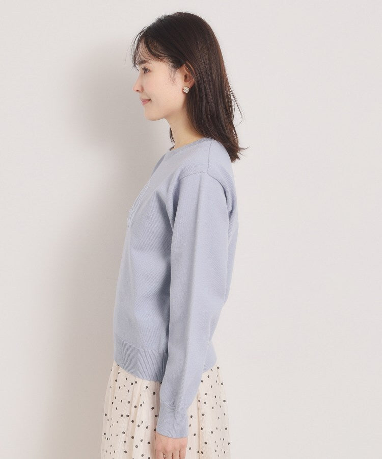 イッツデモ ITS'DEMO ロゴ刺繍ニット （サックスブルー(090)） サックスブルー(090)