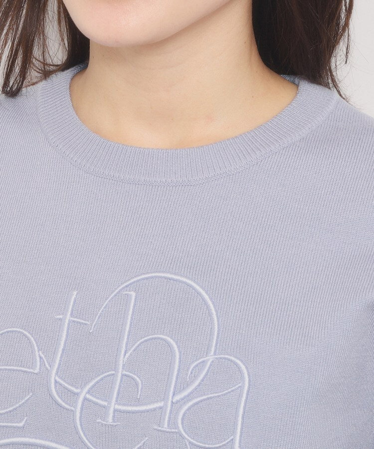 イッツデモ ITS'DEMO ロゴ刺繍ニット （サックスブルー(090)） サックスブルー(090)
