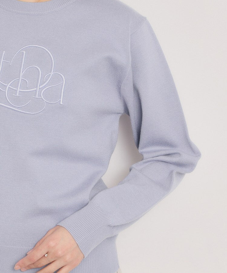 イッツデモ ITS'DEMO ロゴ刺繍ニット （サックスブルー(090)） サックスブルー(090)