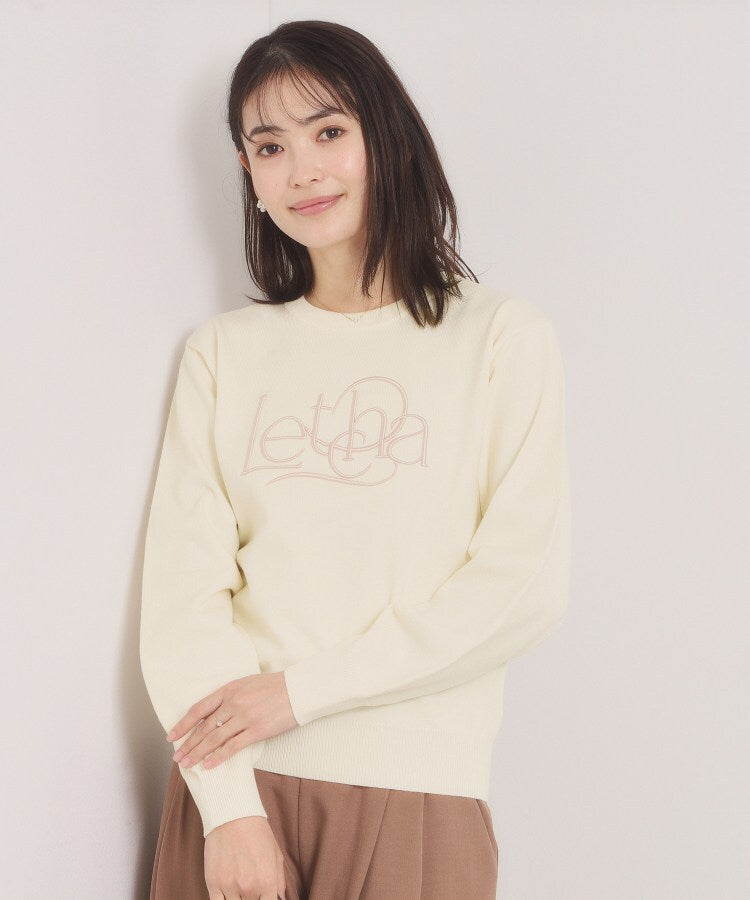 イッツデモ ITS'DEMO ロゴ刺繍ニット （オフホワイト(003)） オフホワイト(003)