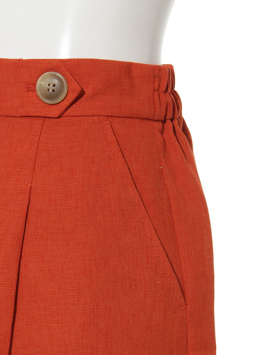 イッツデモ ITS'DEMO 麻調合繊ハーフパンツ （オレンジ） オレンジ