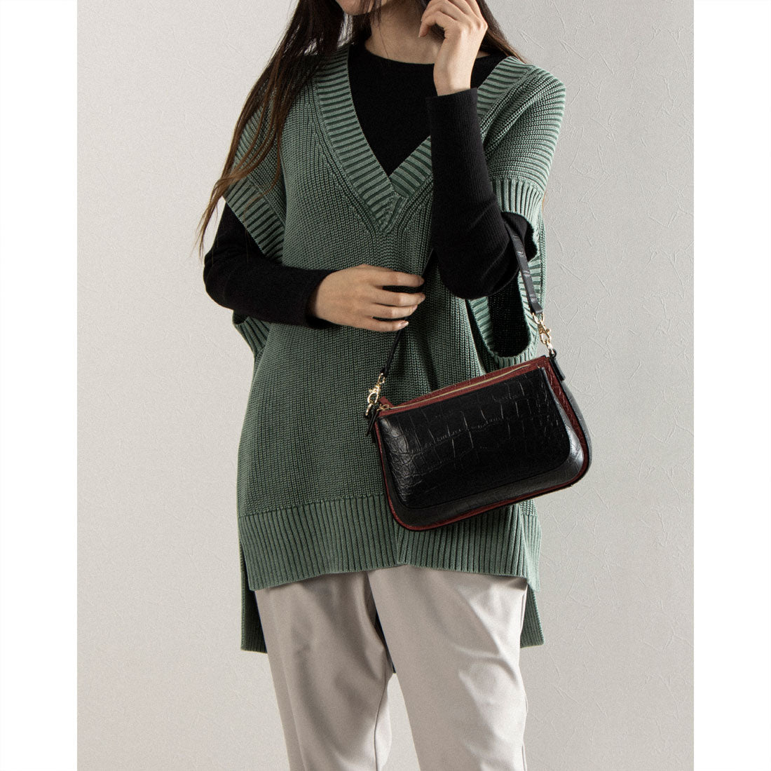 ITABELY genuine leather 2-way shoulder bag