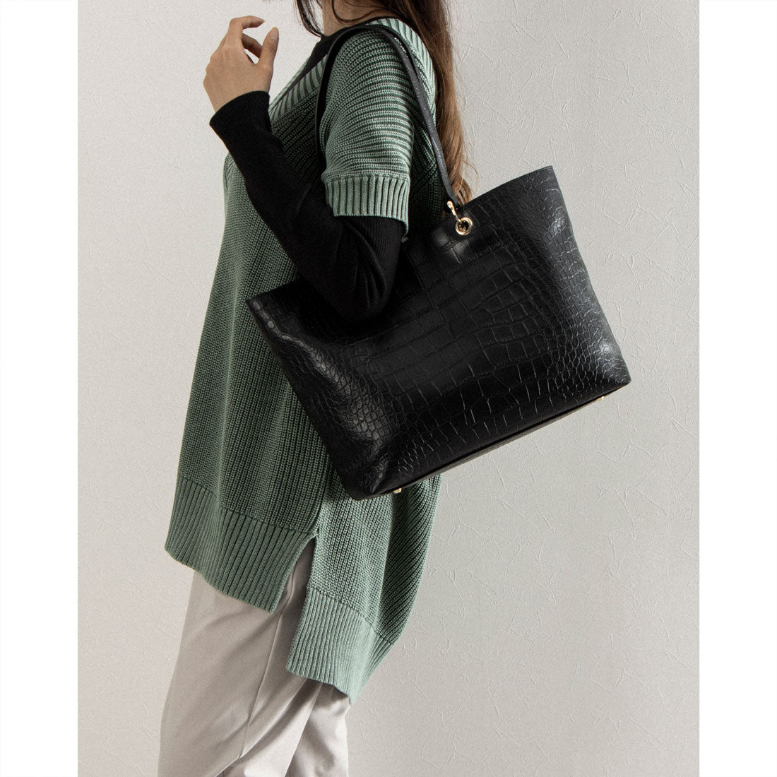 ITABELY Genuine Leather A4 Tote Bag