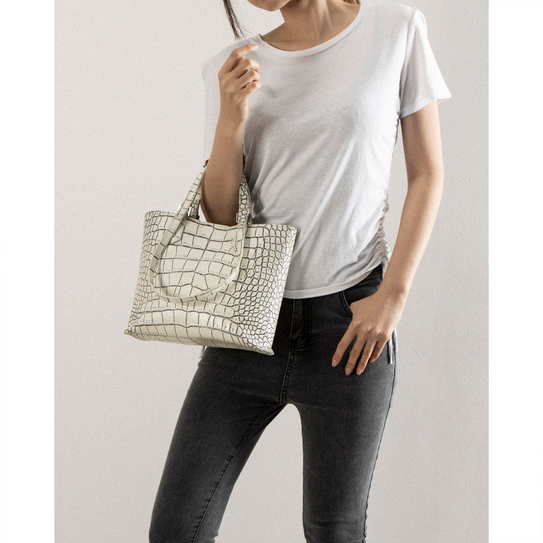 ITABELY genuine leather double handle tote bag