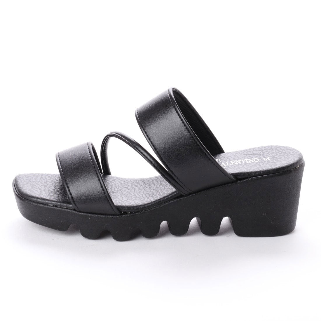 イタリコ ITALICO 日本製 楽ちんふかふか 波型 厚ソール コンフォート オフィスサンダル （ブラック） ブラック