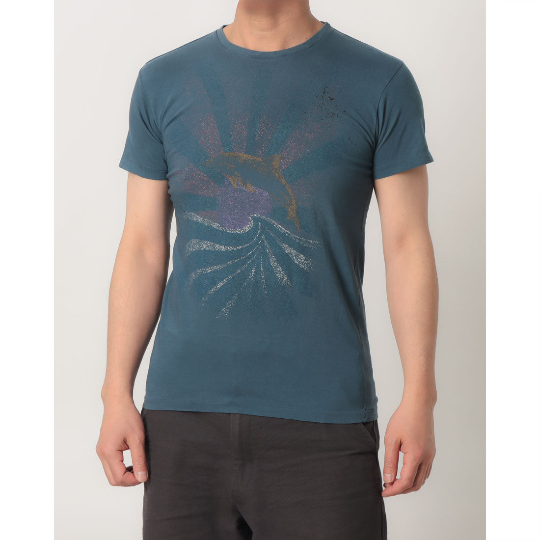 イタリコ ITALICO HTC ハリウッドトレーディングカンパニー プリント 半袖Tシャツ イタリア製 （ネイビー） ネイビー