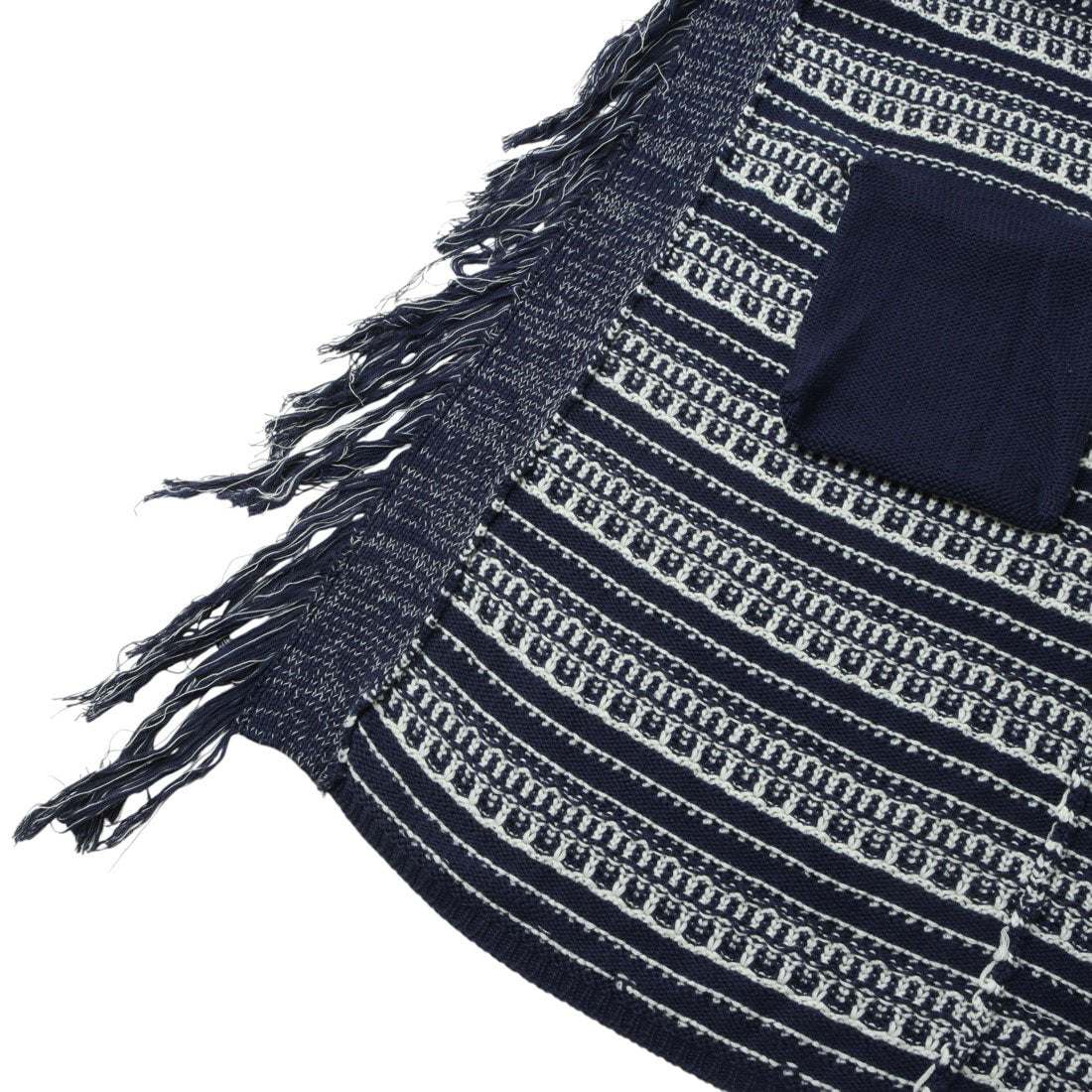 イタリコ ITALICO LUGIVA フリンジニット ロングカーディガン （ネイビー） ネイビー