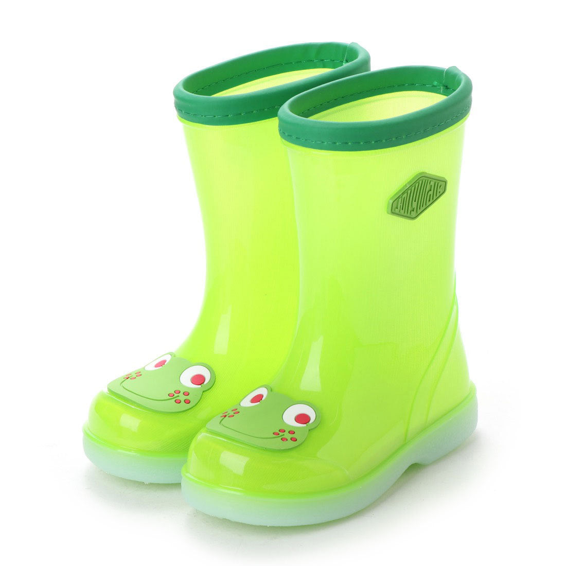 ジョリーウォーク Jolly Walk キッズ レインブーツ レインシューズ パステルカラー キャラクター 防滑底 子供 男の子 女の子 男女兼用 JWQ06,GREEN