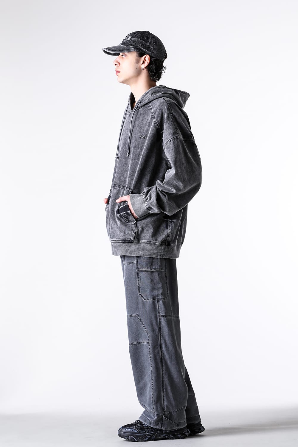 ジュン ジー Juun.J Washed Nylon Work Pants （Grey） Grey