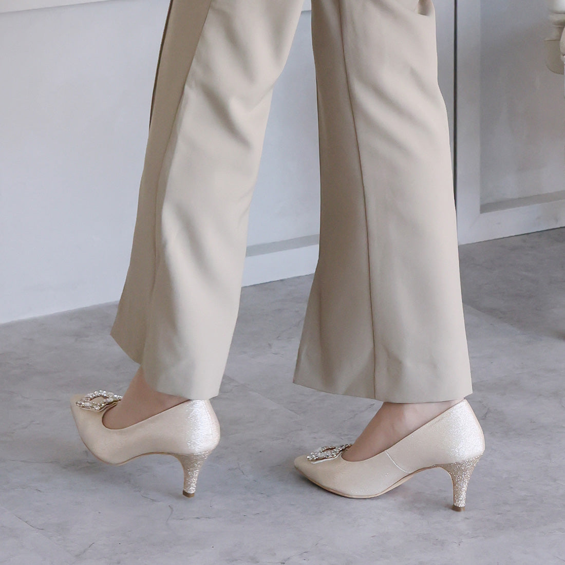 Jurer by vivian pointed toe jewel buckle pumps